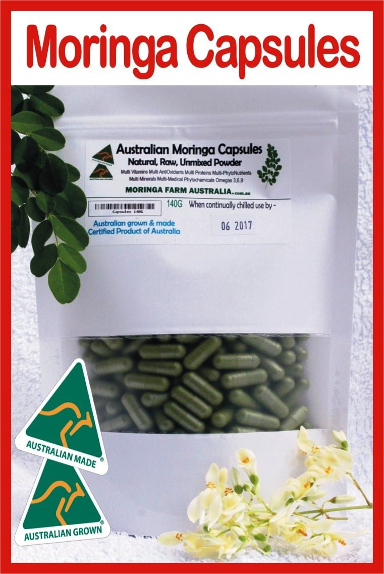 AUSTRALIAN Moringa in VEG. CAPSULES 140G apprx 265-300 Made To Order.