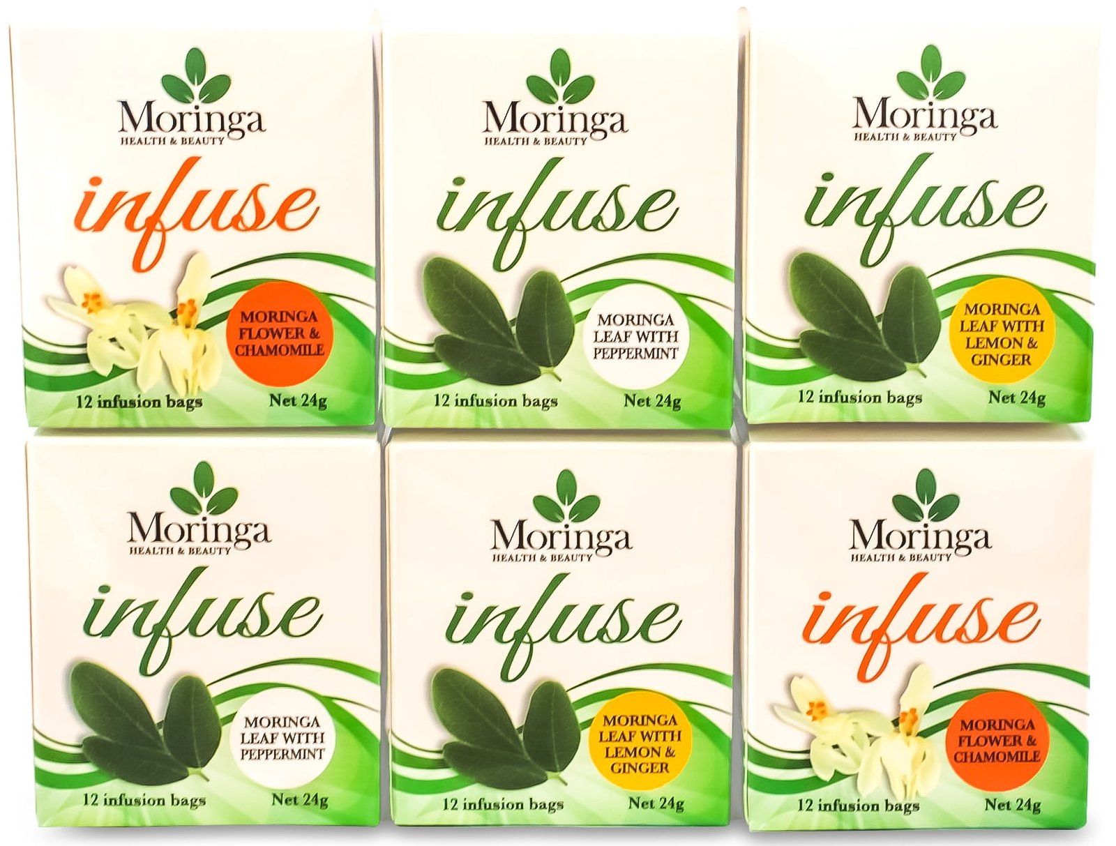AUSTRALIAN Moringa TEA BAGS. Moringa FLOWERS with Charmomile X 2 Boxes - 24 bags