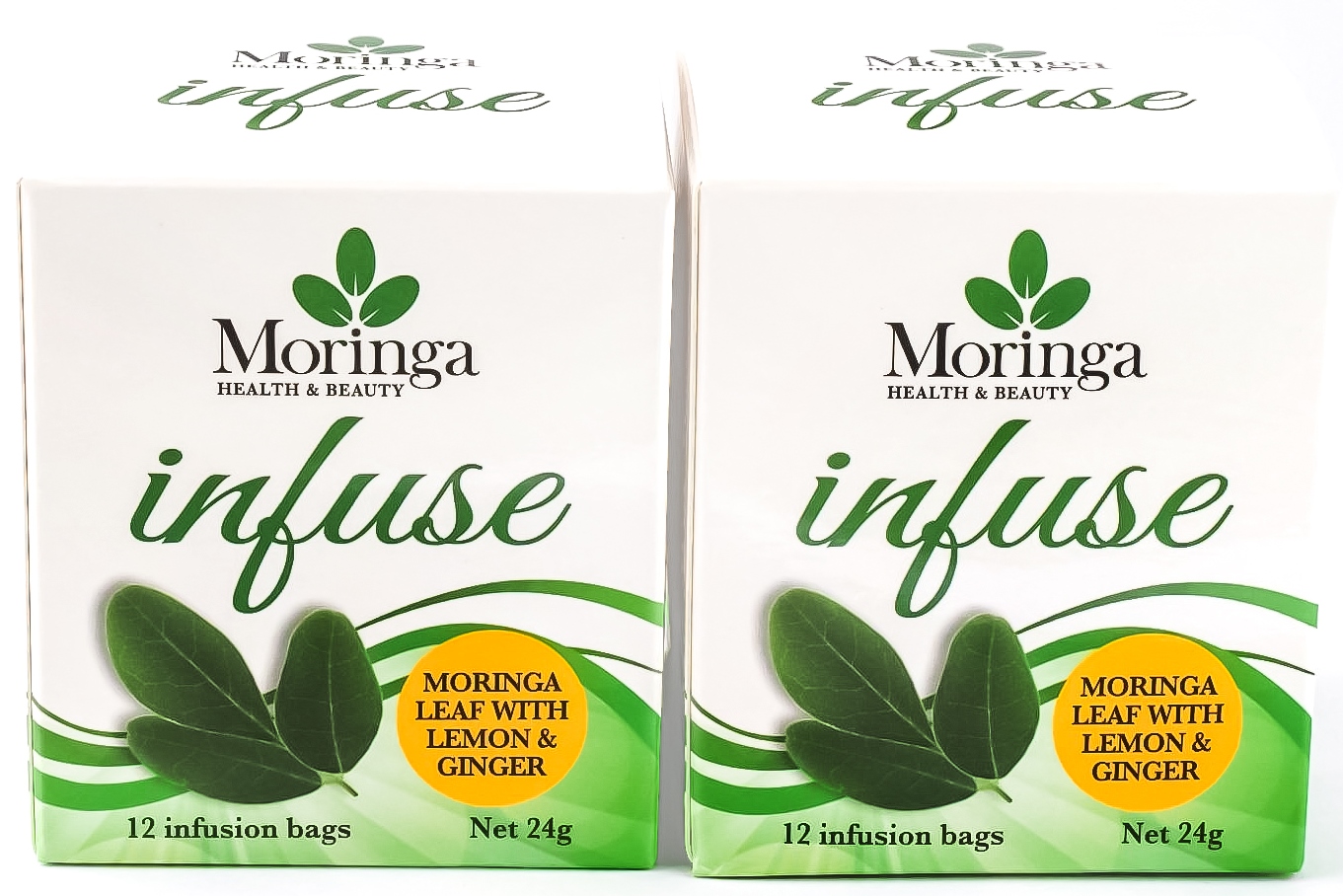 AUSTRALIAN Moringa TEA BAGS. Moringa LEAF with Ginger & Lemon X 2 Boxes - 24 bags
