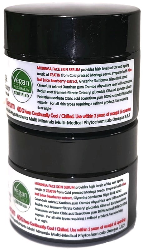 AUSTRALIAN Moringa FACIAL SERUM - Anti-Oxidant intensive 40G X 2 Jars = 80G