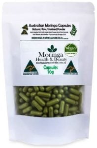 Australian Moringa Veg. Capsules (70g | 130–150 units) Certified. Highest Potency Capsules