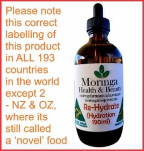 Australian Moringa Botanical Raw Material (Liquid Extract) – 190ml Non-food agricultural product with traditional use