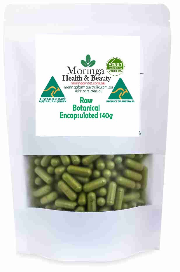 Australian Moringa Botanical Material – Encapsulated Form (140g | 265–300 units) Raw agricultural product with traditional use
