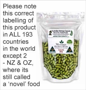 Australian Moringa Botanical Material – Encapsulated Form (280g | 535–600 units) Raw agricultural product with traditional use