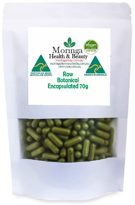 Australian Moringa Botanical Material – Encapsulated Form (70g | 130–150 units) Raw agricultural product with traditional use