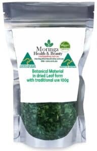 Australian Moringa Botanical Material (Dried Leaf Form) – 100g. Raw agricultural product with traditional use