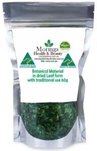 Australian Moringa Botanical Material (Dried Leaf Form) – 60g Raw agricultural product with traditional use.