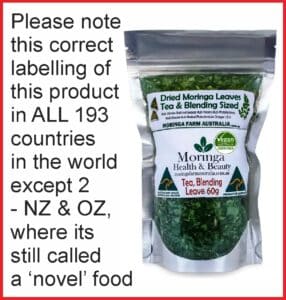 Australian Moringa Botanical Material (Dried Leaf Form) – 60g Raw agricultural product with traditional use.