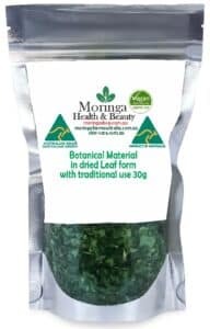 Australian Moringa Botanical Material (Dried Leaf Form) – 30g Raw agricultural product with traditional use.