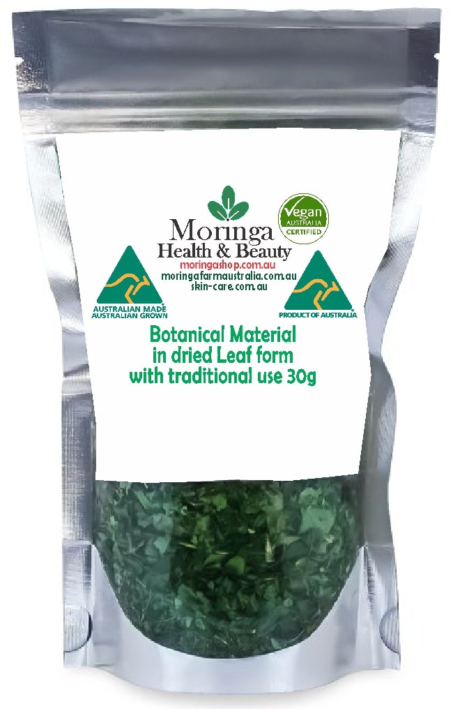 Australian Moringa Botanical Material (Dried Leaf Form) – 30g Raw agricultural product with traditional use, supplied without instructions